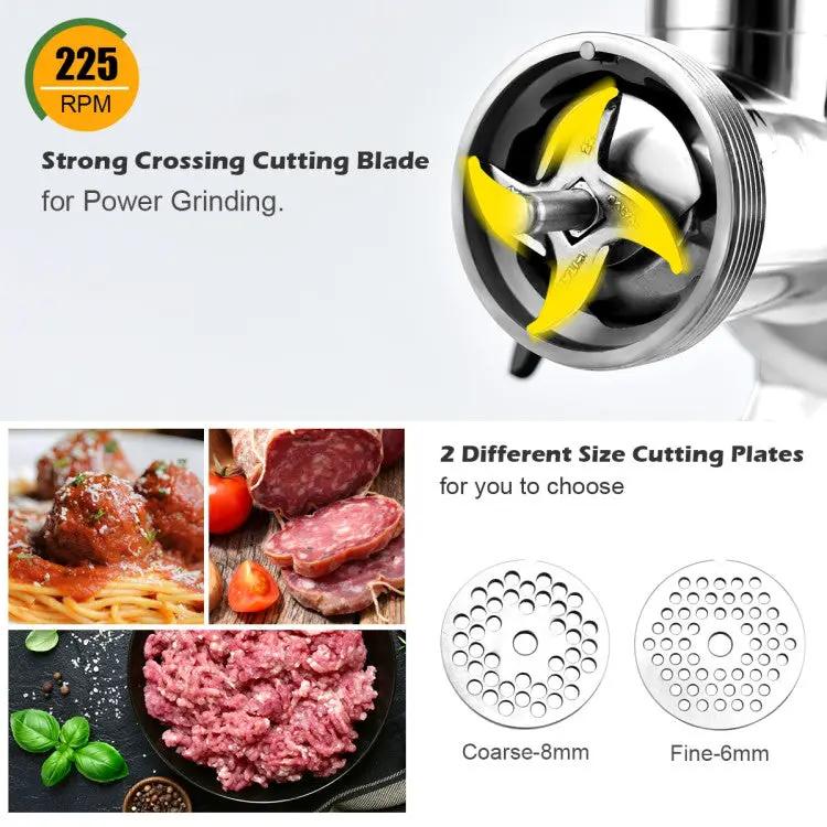 Heavy Duty 1.5HP Commercial Meat Grinder with Reverse High Efficiency and Anti-Clog by DirectDeals