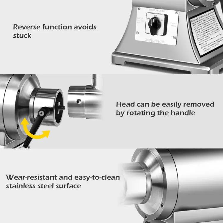 Heavy Duty 1.5HP Commercial Meat Grinder with Reverse High Efficiency and Anti-Clog by DirectDeals