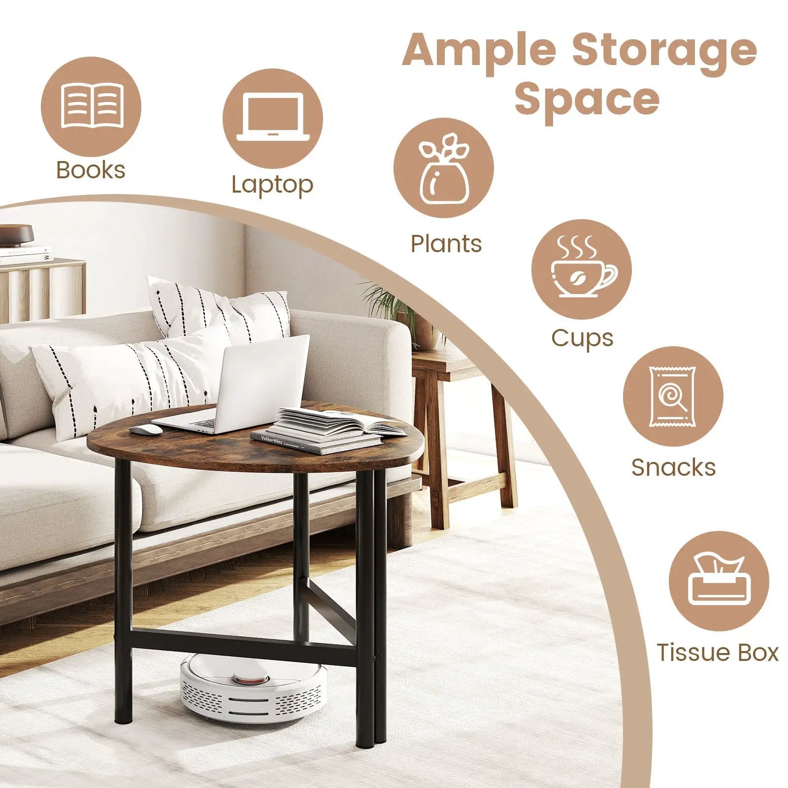 Set of 2 Triangle Coffee Table Oval with Metal Legs by DirectDeals