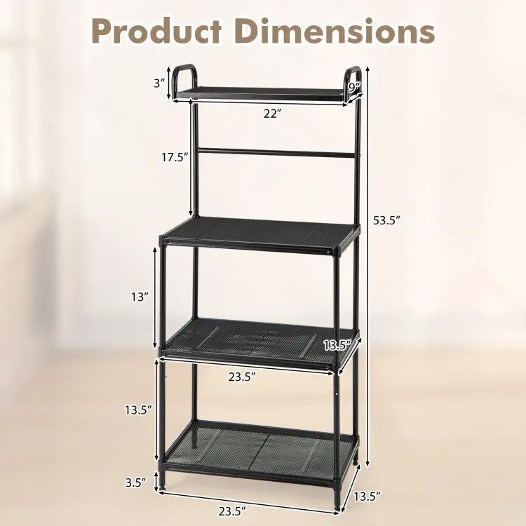 Kitchen Organization with 4-Tier Kitchen Microwave Storage Rack and Trash Can by DirectDeals
