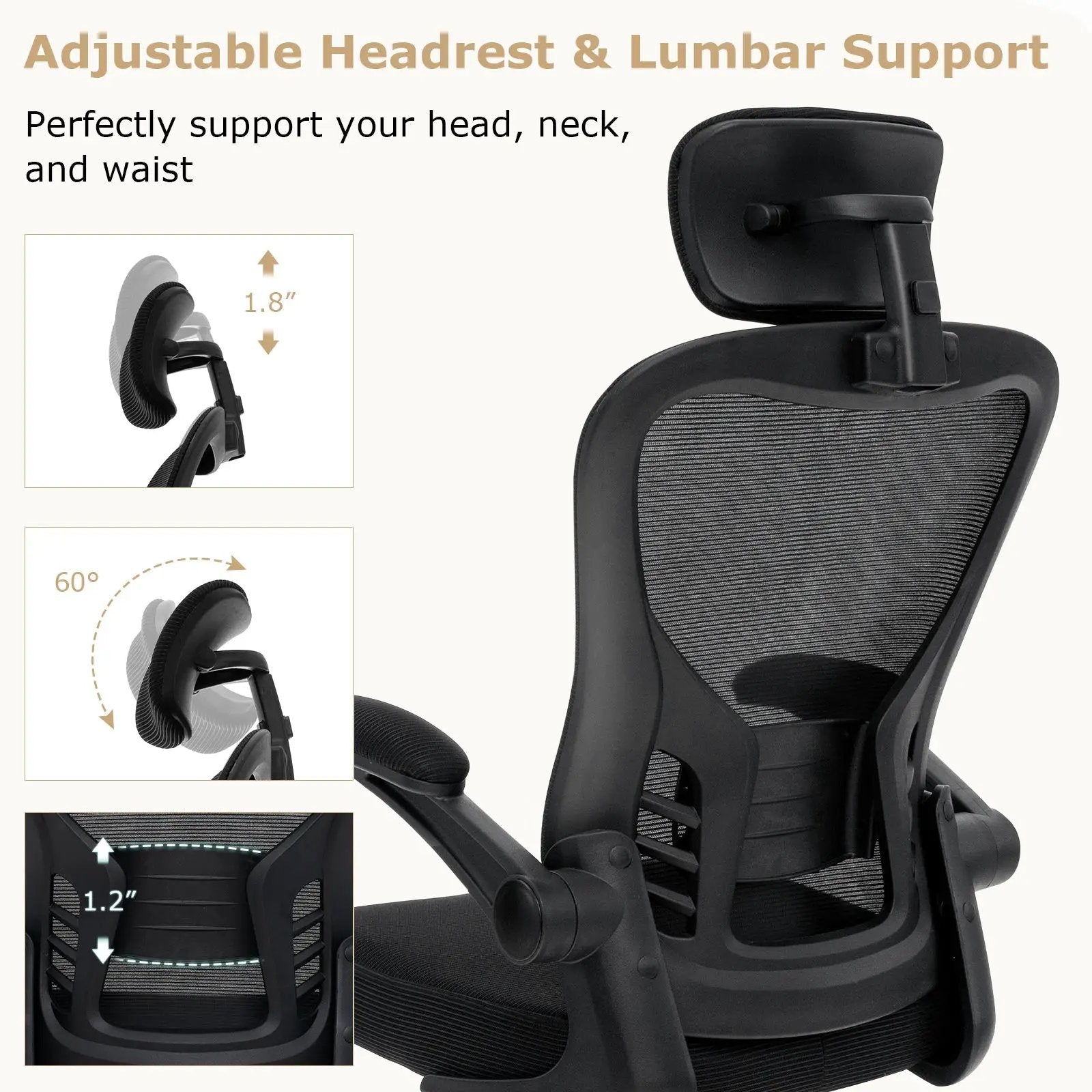 Black 48 inch Computer Desk and Ergonomic Mesh Office Chair Bundle for Home Office by DirectDeals