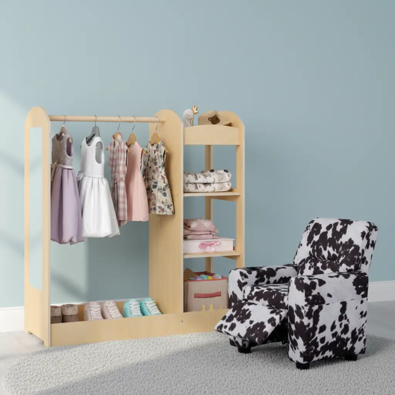 Kids Room Set: Recliner + Natural Study Desk & Chair + 4-ft Christmas Tree + Natural Dress-Up Storage by DirectDeals