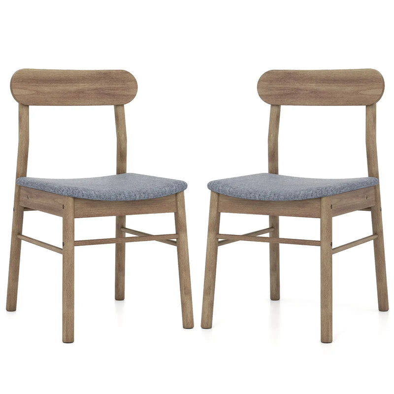 Fabric Upholstered Kitchen Armless Dining Chairs with Rubber Wood Frame Set of 2-Oak by DirectDeals