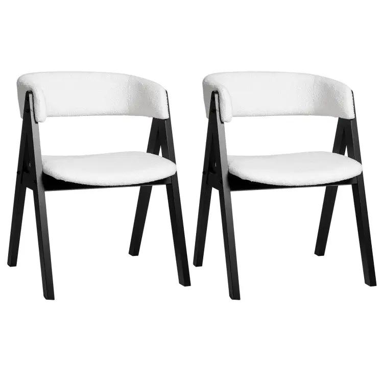 3-Piece Mid-Century Dining Set with 36‚Äù Round Pedestal Table and 2 Sherpa Upholstered Chairs by DirectDeals