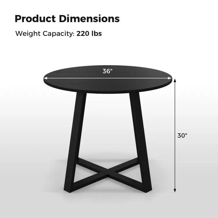 3-Piece Mid-Century Dining Set with 36‚Äù Round Pedestal Table and 2 Swivel Sherpa Upholstered Chairs by DirectDeals