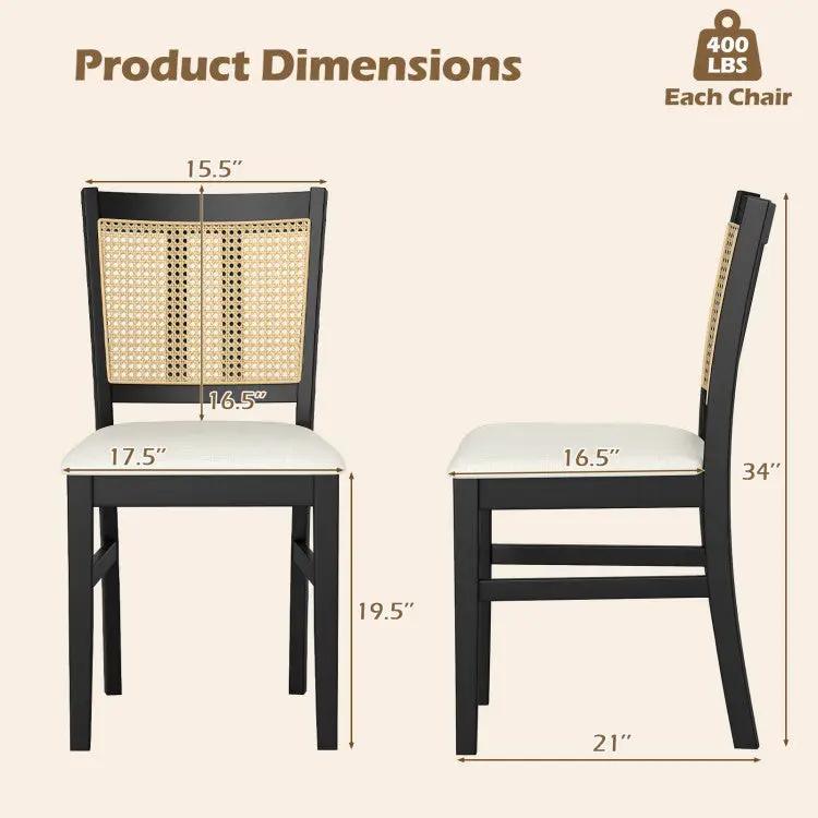3-Piece Mid-Century Dining Set with 36‚Äù Round Pedestal Table and 2 Farmhouse Rattan Dining Chairs by DirectDeals
