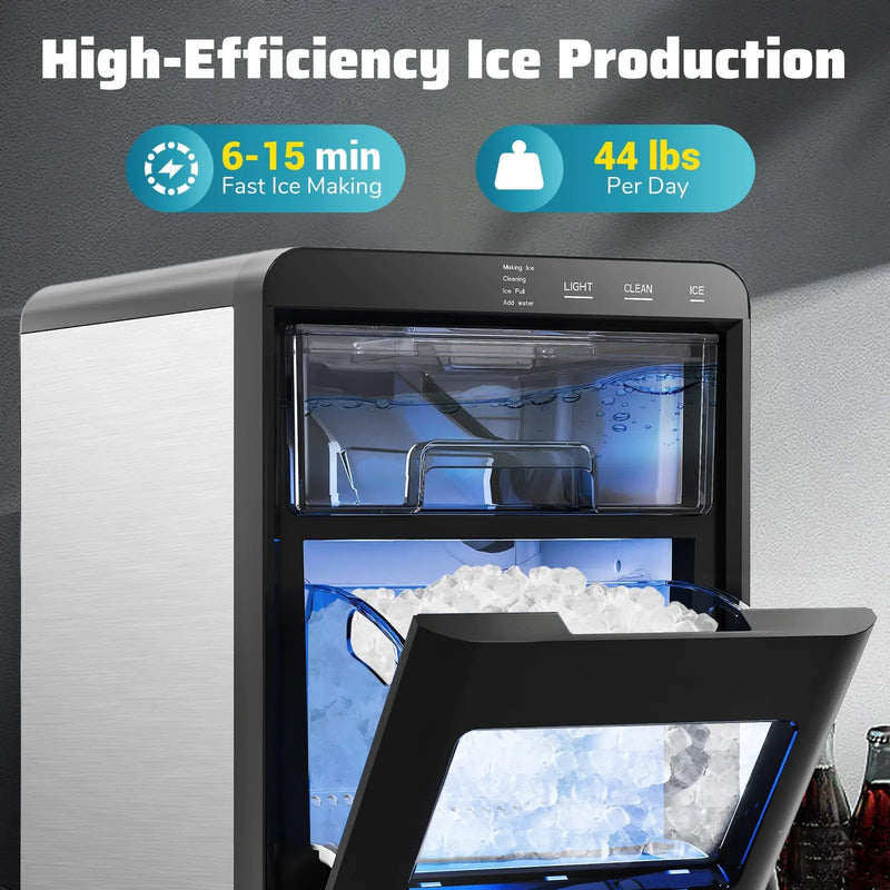 Premium Ice and Coffee Duo CNN-Acclaimed Nugget Ice Maker and 20-Bar Stainless Espresso Machine by DirectDeals