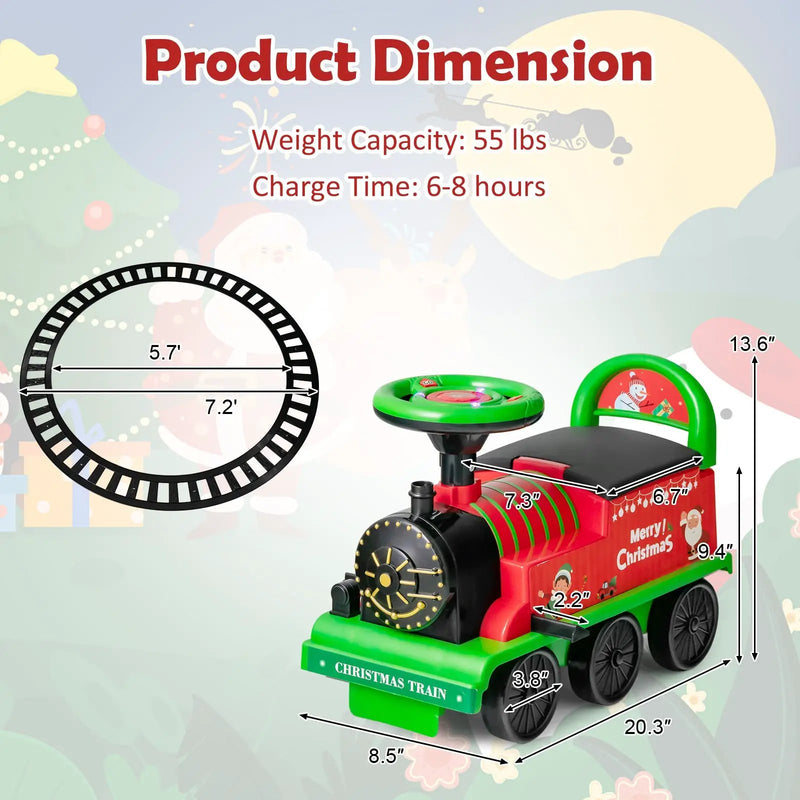 6V Toddler Ride On Train Combo: Track Ride & 2-Seater Carriage Set by DirectDeals