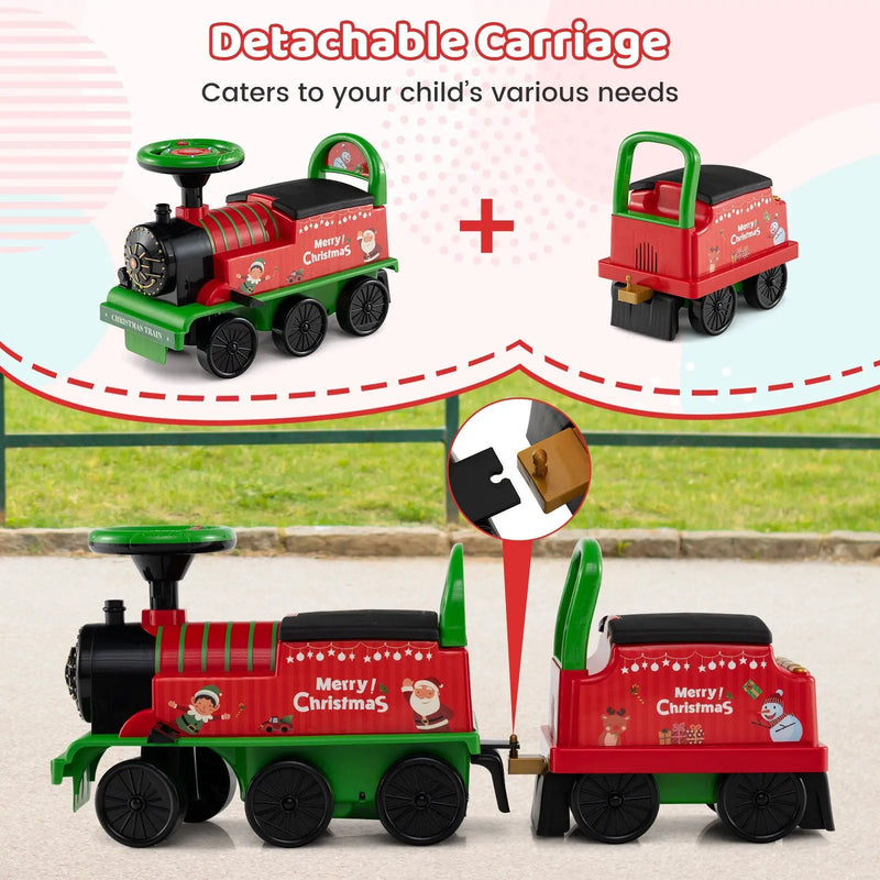 6V Toddler Ride On Train Combo: Track Ride & 2-Seater Carriage Set by DirectDeals