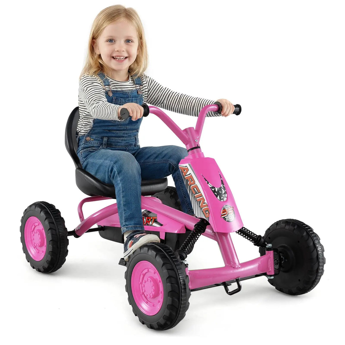 Go Kart for Kids 4 Wheel with Steering Handlebars and Adjustable Seat, photo 24 of 32