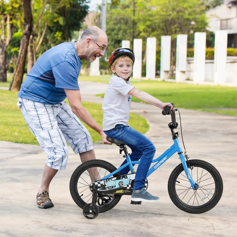 16 Inch Kids Bike Navy with Helmet Protective Set by DirectDeals