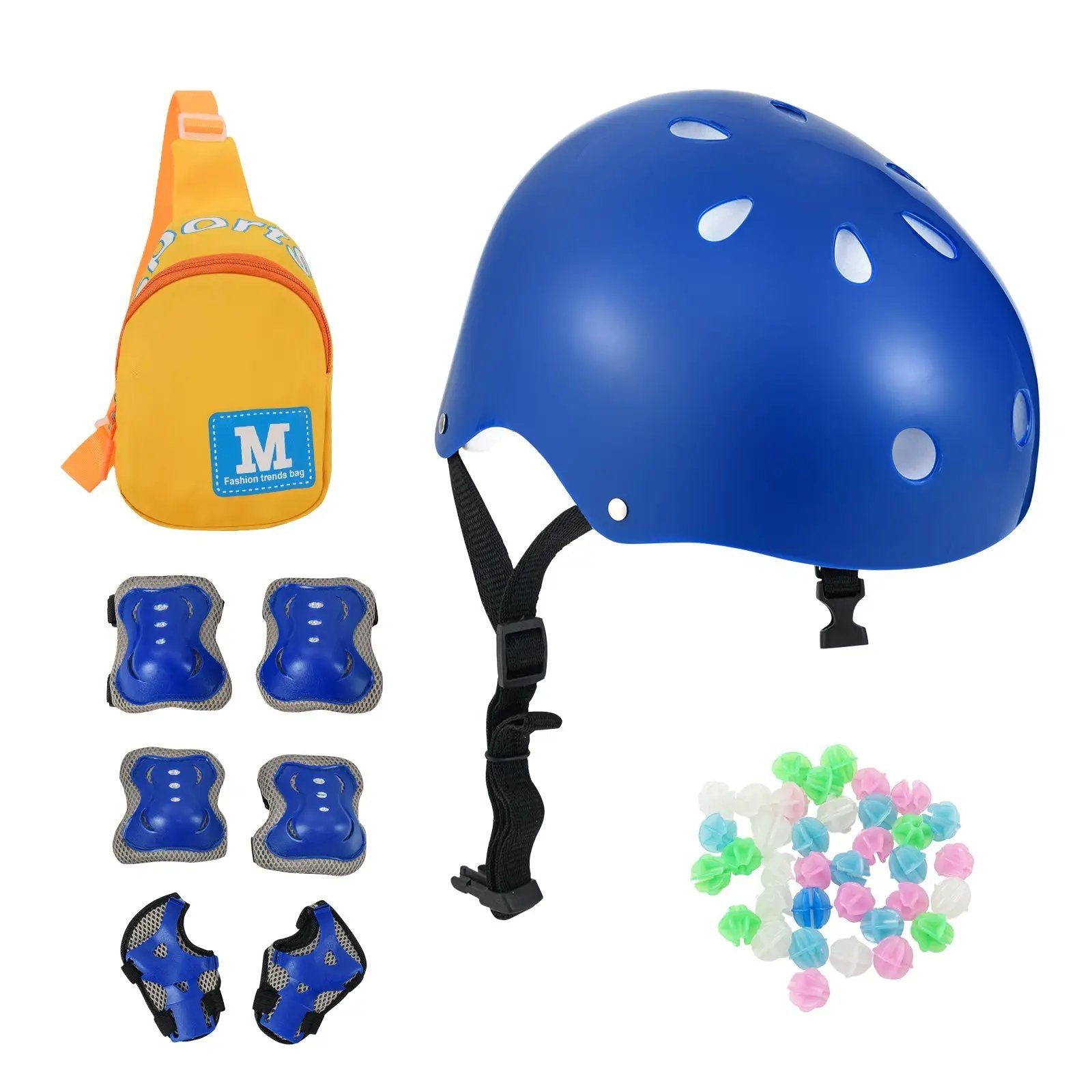 16 Inch Kids Bike with Helmet Protective Set Dark Blue by DirectDeals