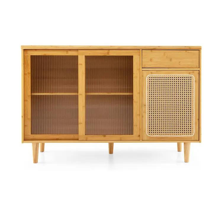 3-Piece Modern Dining Room Set: Wooden Dining Chairs + Bamboo Sideboard Cabinet + Tall Storage Cabinet by DirectDeals