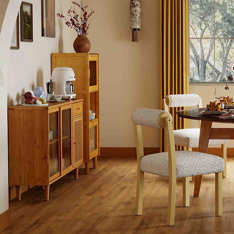 3-Piece Modern Dining Room Set: Wooden Dining Chairs + Bamboo Sideboard Cabinet + Tall Storage Cabinet by DirectDeals