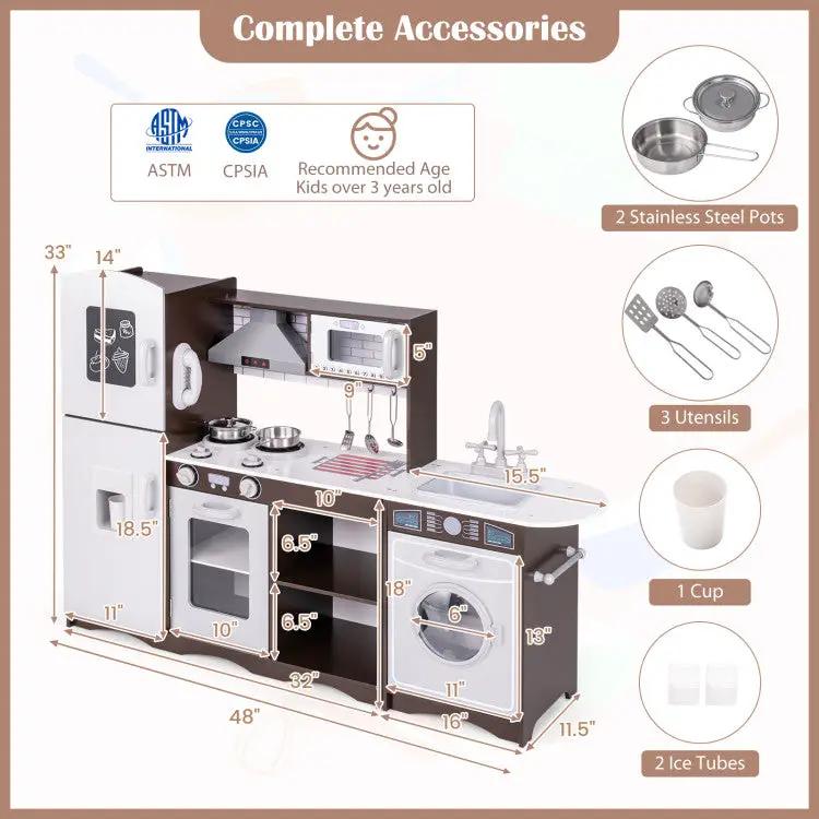 Kids Toy Storage & Pretend Play Kitchen Bundle by DirectDeals