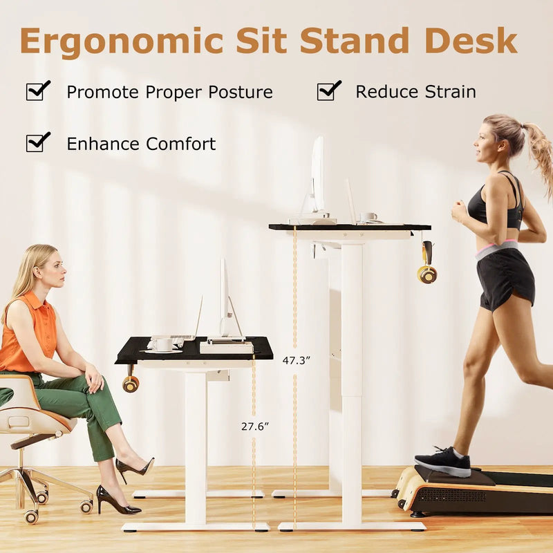 Electric Standing Desk Height Adjustable with 3 Memory Heights Black by DirectDeals