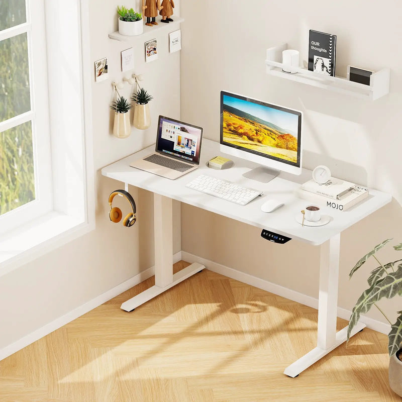 Electric Standing Desk Height Adjustable with 3 Memory Heights White by DirectDeals