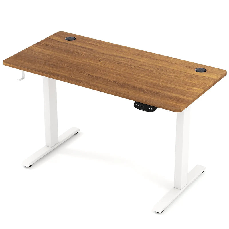 Electric Standing Desk Height Adjustable with 3 Memory Heights Walnut by DirectDeals