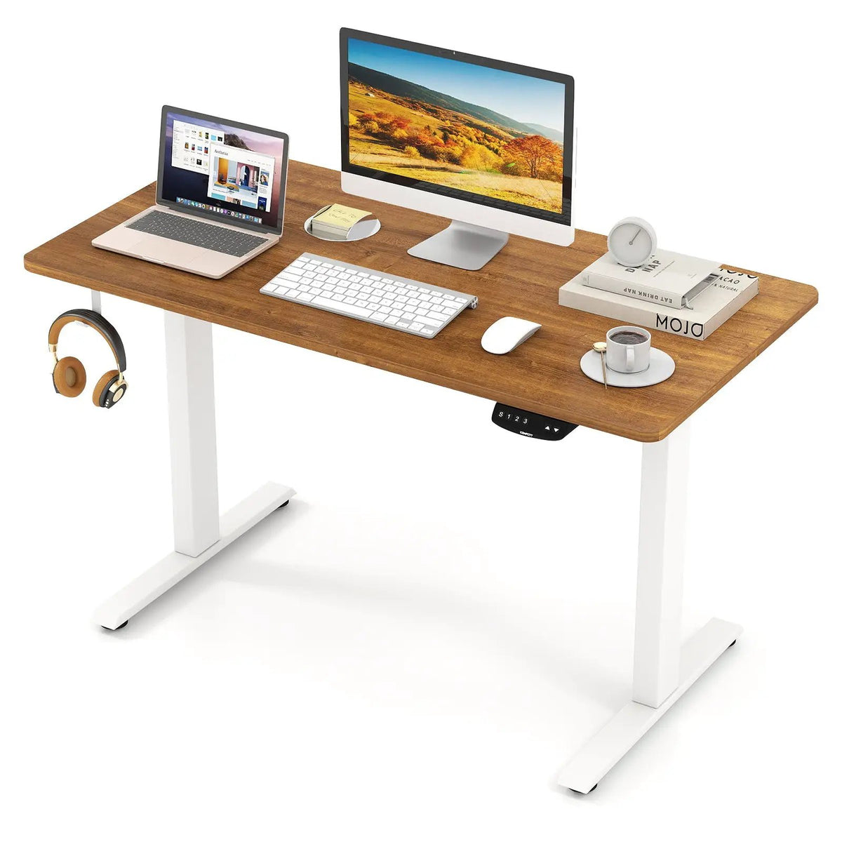 Electric Standing Desk Height Adjustable with 3 Memory Heights Walnut, photo 12 of 24