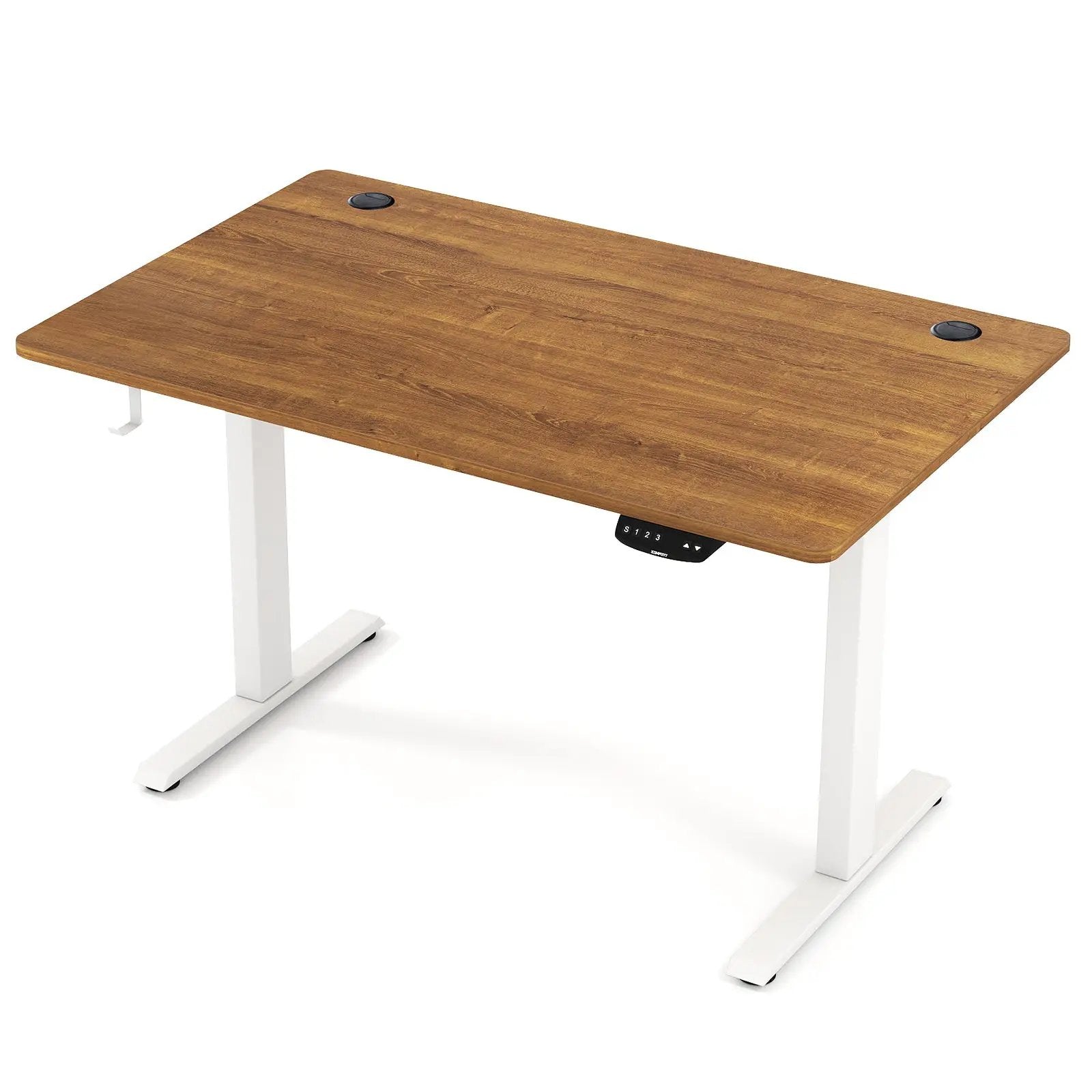 Electric Standing Desk Height Adjustable with 3 Memory Heights Walnut by DirectDeals