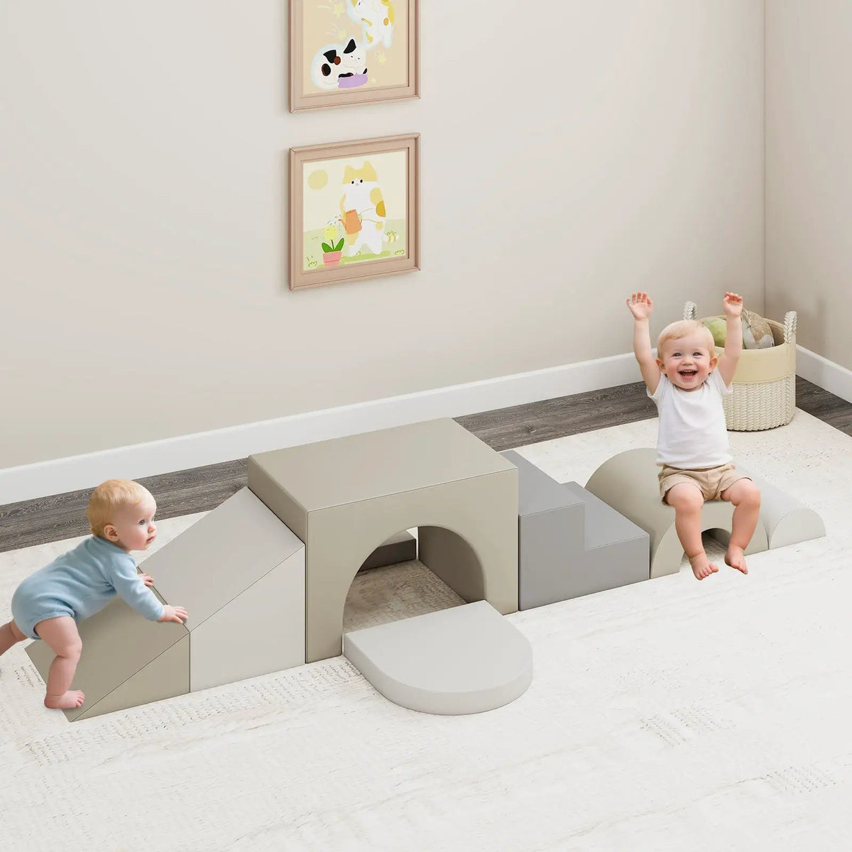 7-Piece Soft Foam Toddler Climbing Blocks Set PU Leather for 1+ Year Old, photo 4 of 32