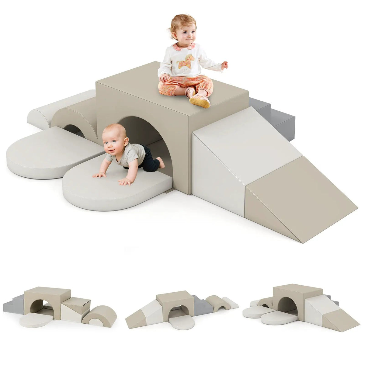 7-Piece Soft Foam Toddler Climbing Blocks Set PU Leather for 1+ Year Old, photo 8 of 32