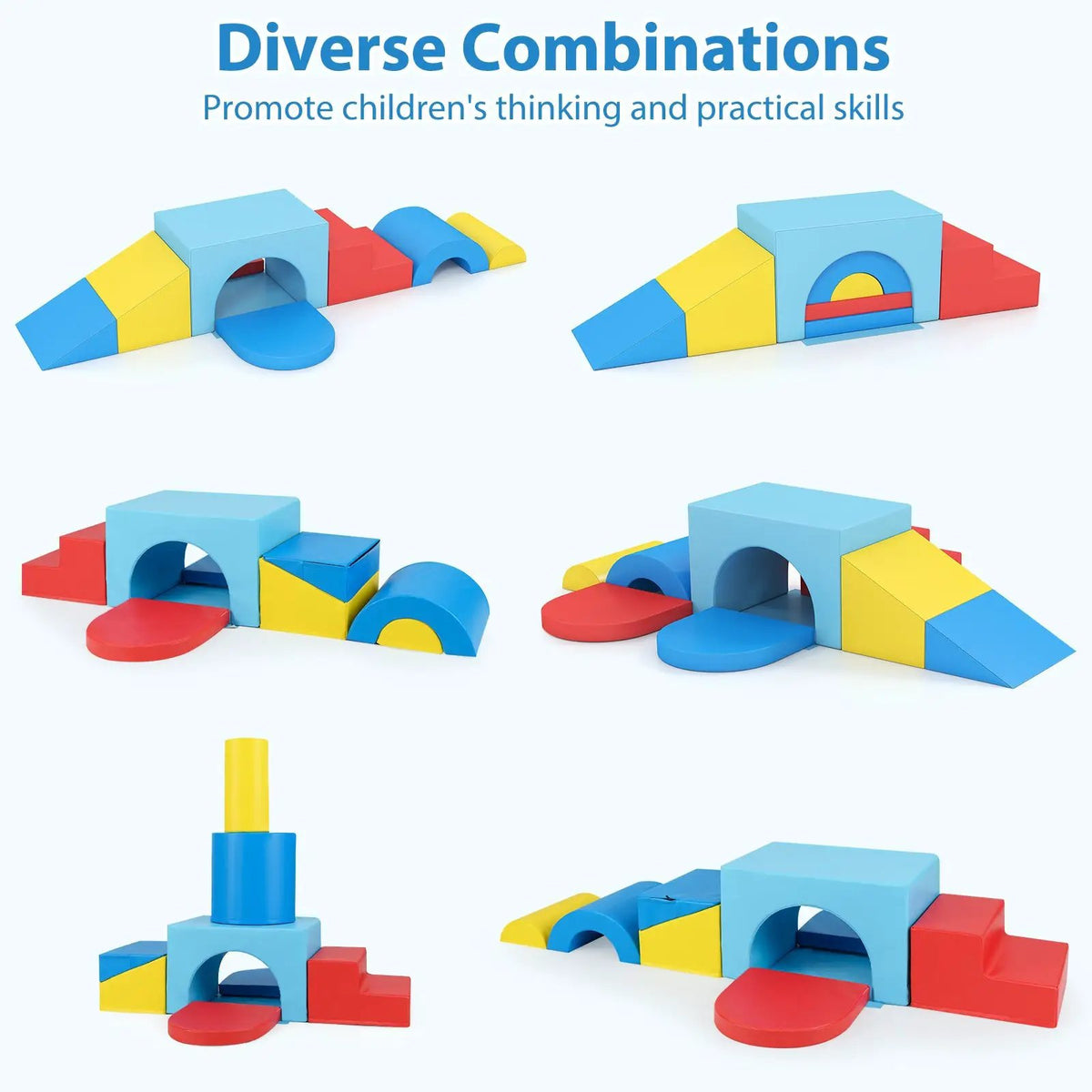 7-Piece Soft Foam Toddler Climbing Blocks Set PU Leather for 1+ Year Old, photo 18 of 32