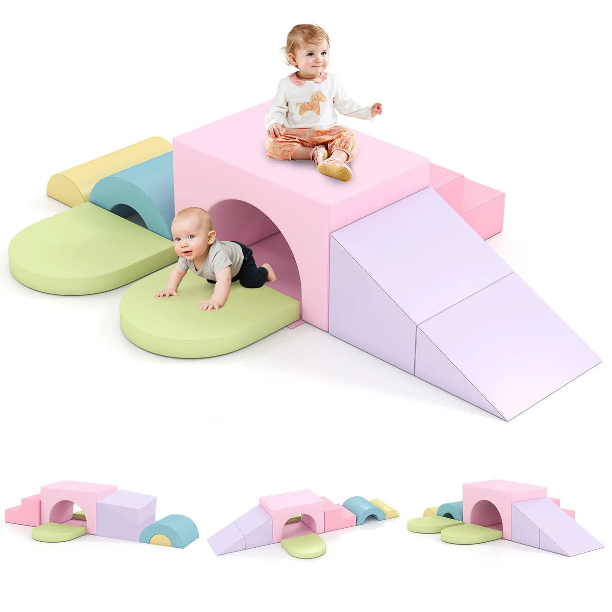 7-Piece Soft Foam Toddler Climbing Blocks Set PU Leather for 1+ Year Old, photo 6 of 32