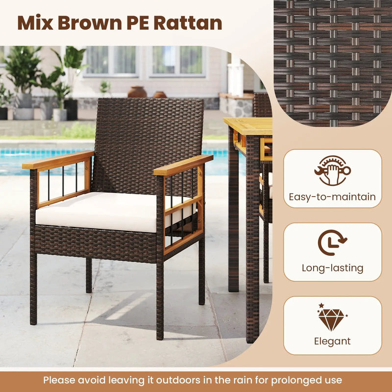 7 Pieces PE Wicker Patio Dining Set for Garden and Backyard by DirectDeals