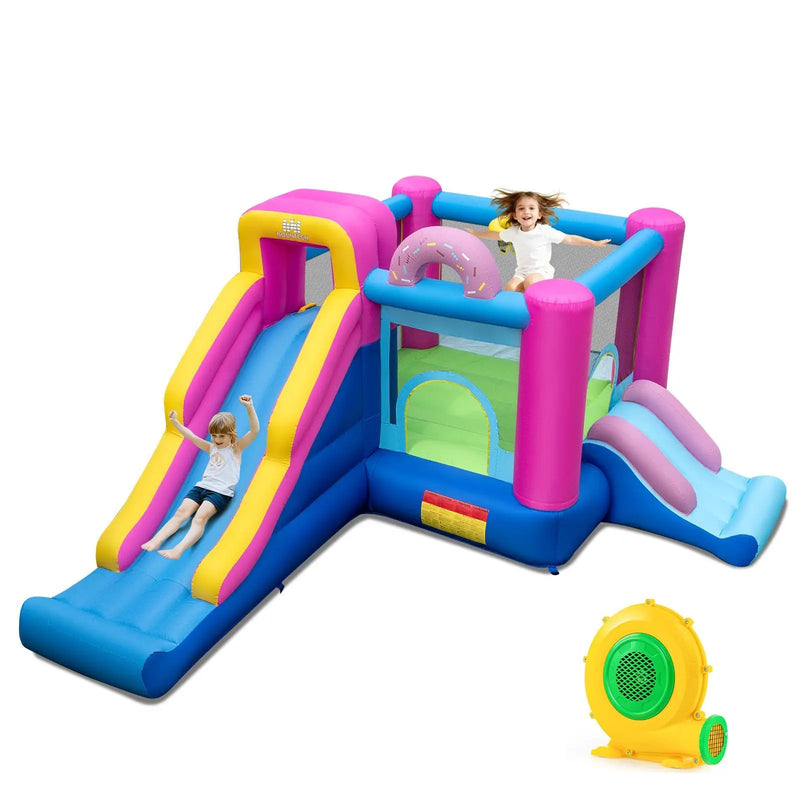 Inflatable Bounce House with Slides and Basketball Hoop (with 680W Blower) by DirectDeals