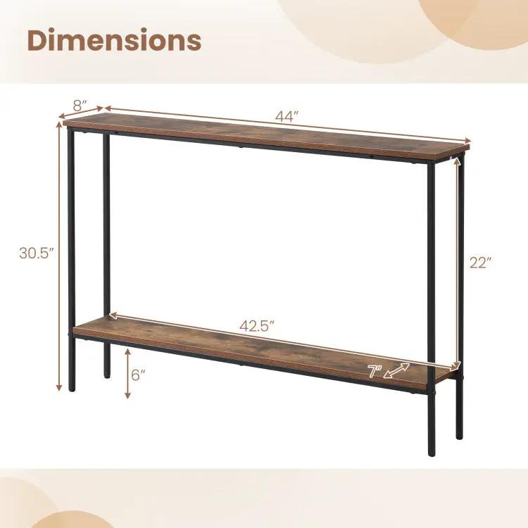 Entryway Set with 44 Inch Console Table 5-Tier Corner Hall Tree and Waiting Room Bench by DirectDeals