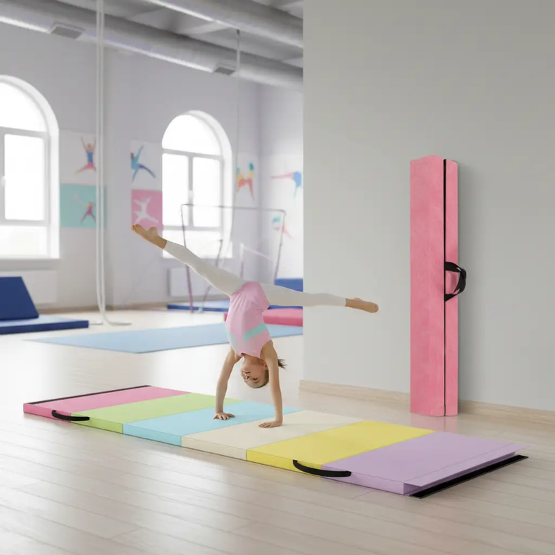 Yoga Set: Gymnastics Mat+Folding Gymnastics Balance Beam by DirectDeals