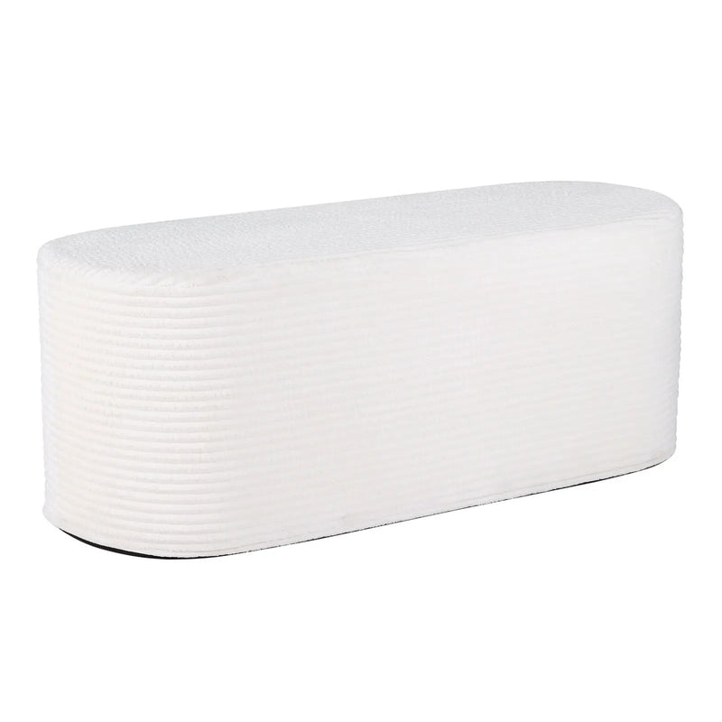 Upholstered Ottoman Bench with High-Density Sponge-Beige by DirectDeals