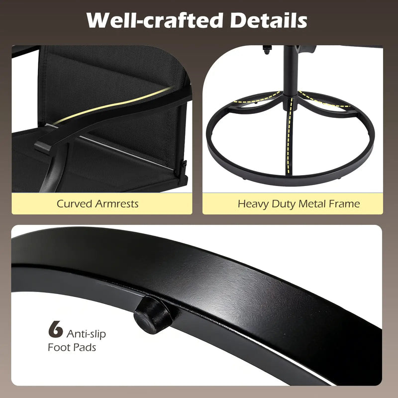 5 Pieces Outdoor Dining Set with 4 Swivel Chairs and 36 Inch Square Patio Table by DirectDeals