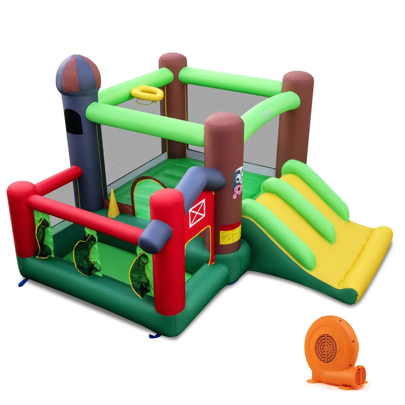 Kids Castle Slide Bouncer with 750W Blower and Dual Slides by DirectDeals