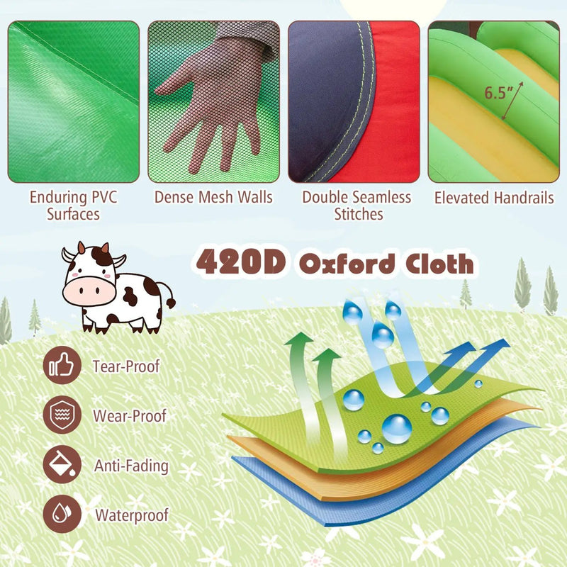 Kids Castle Slide Bouncer with 750W Blower and Dual Slides by DirectDeals