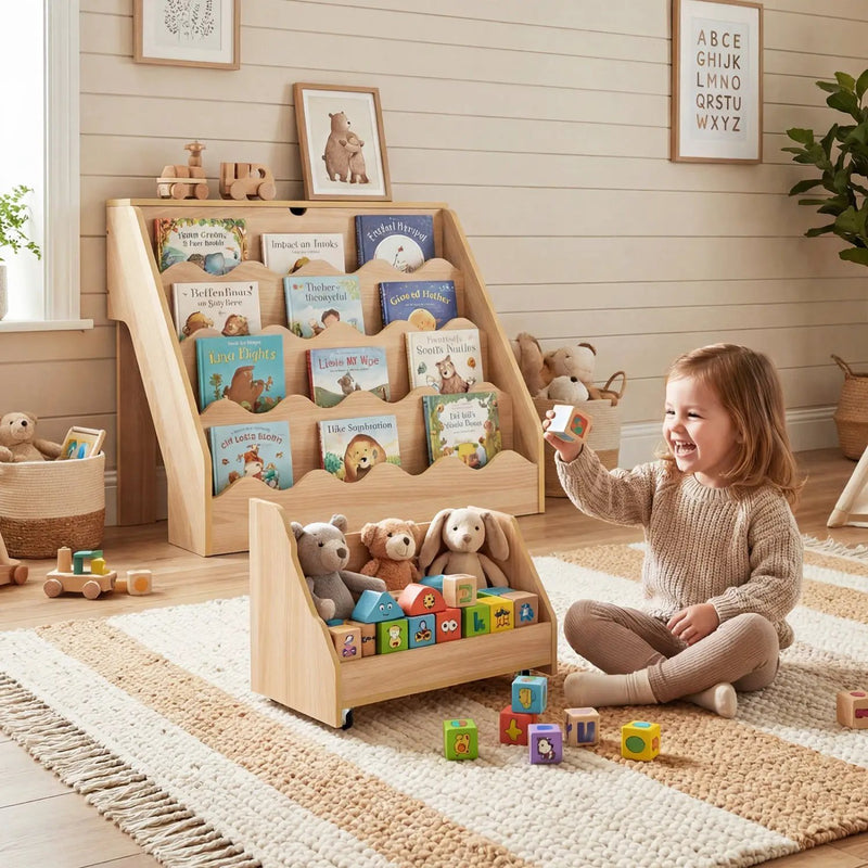 2-In-1 Kids Bookshelf & Toy Storage Organizer by DirectDeals