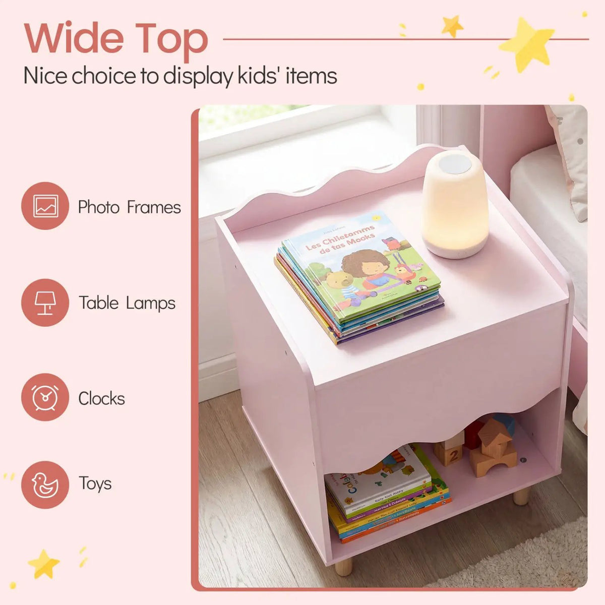 Toddler Scalloped Side Table with Wide Top & Open Compartment, photo 13 of 16