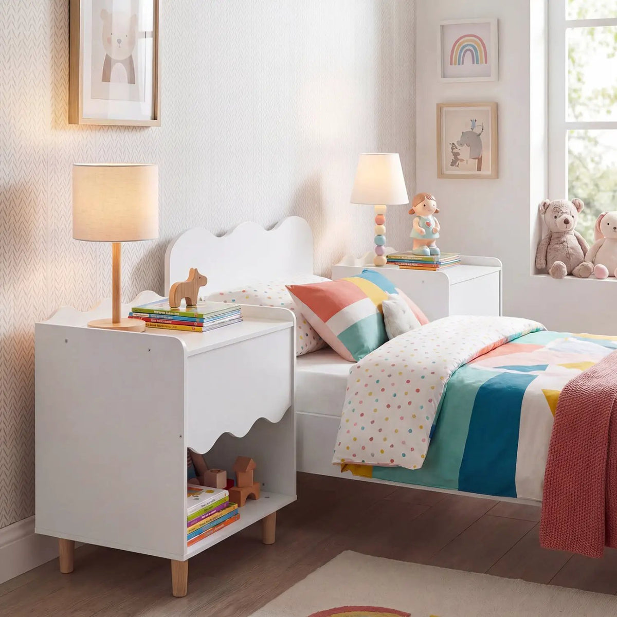 Toddler Scalloped Side Table with Wide Top & Open Compartment, photo 5 of 16