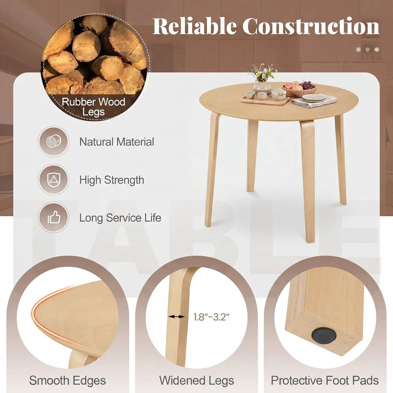 5 Piece Dining Table Set with 4 Padded Dining Chairs and Rubber Wood Table by DirectDeals