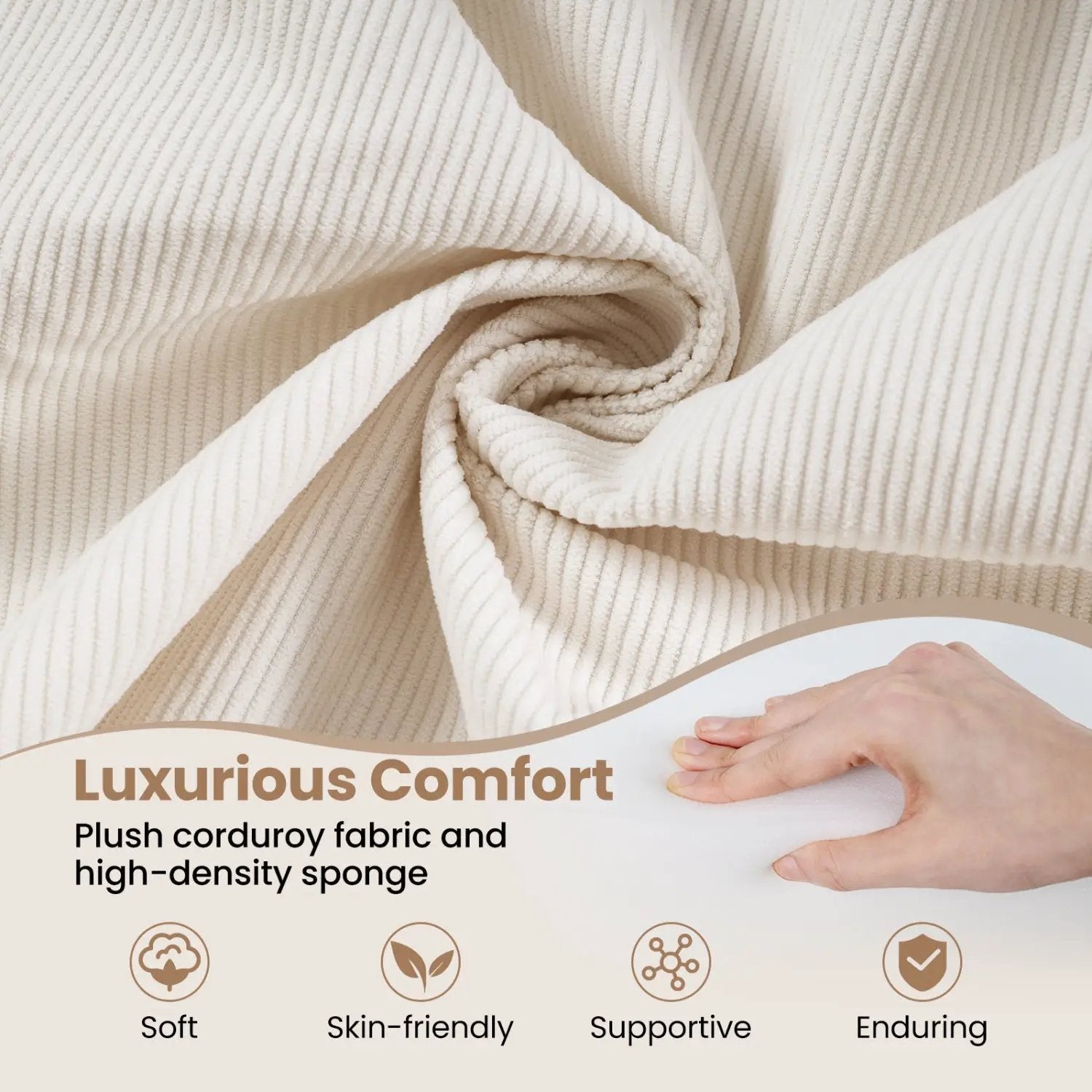 4-in-1 Convertible Folding Sofa Bed with Comfy Corduroy Cover by DirectDeals