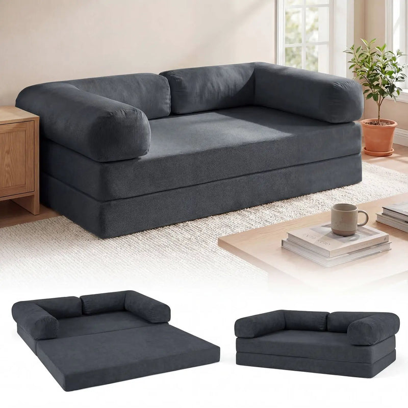 4-in-1 Convertible Folding Sofa Bed with Comfy Corduroy Cover by DirectDeals