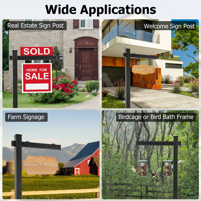 Set of 2 6 Feet Vinyl UPVC Real Estate Realtor Yard Sign Post by DirectDeals