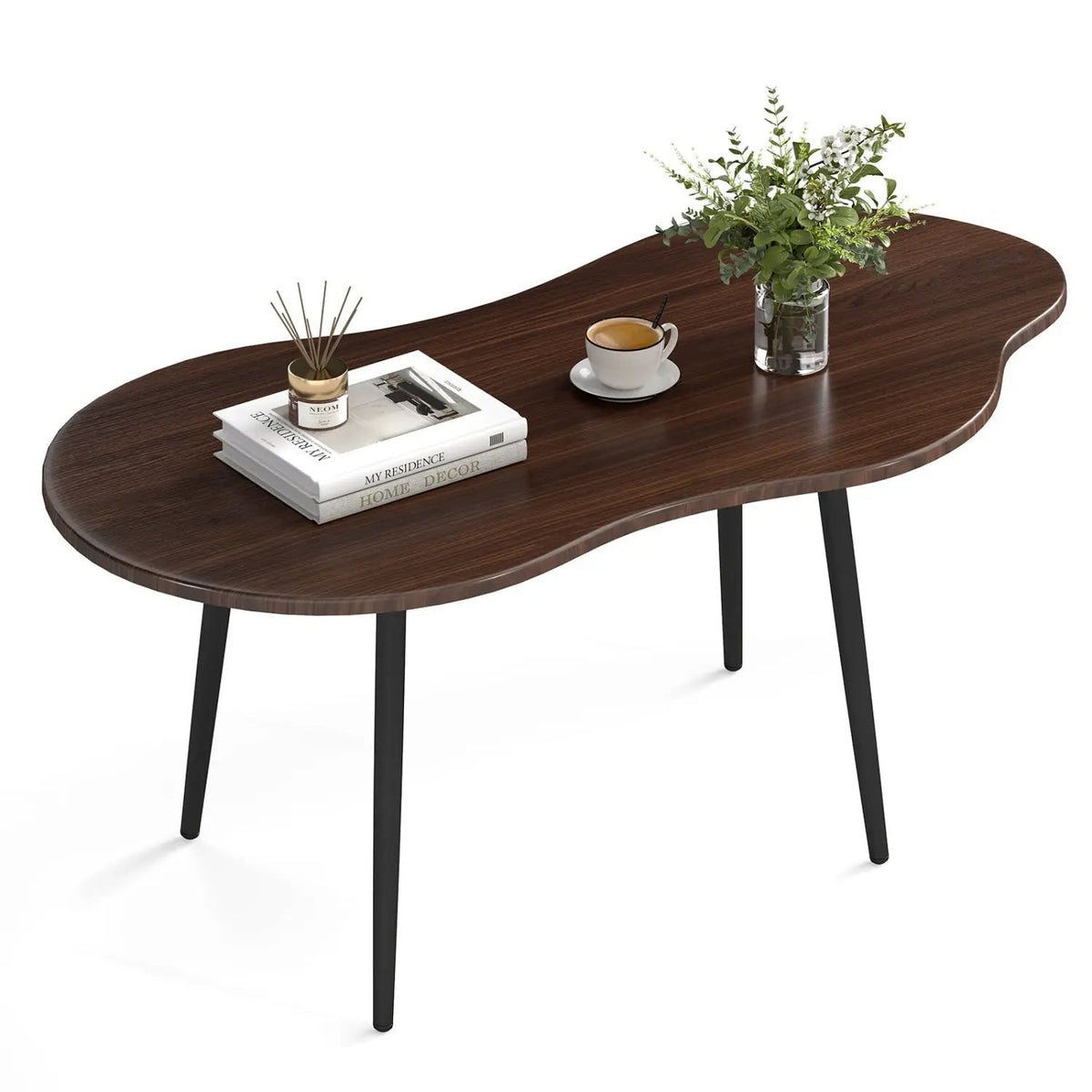 Cloud Shape Coffee Table 39.5 inch Irregular Center Table with Metal Frame, photo 3 of 24