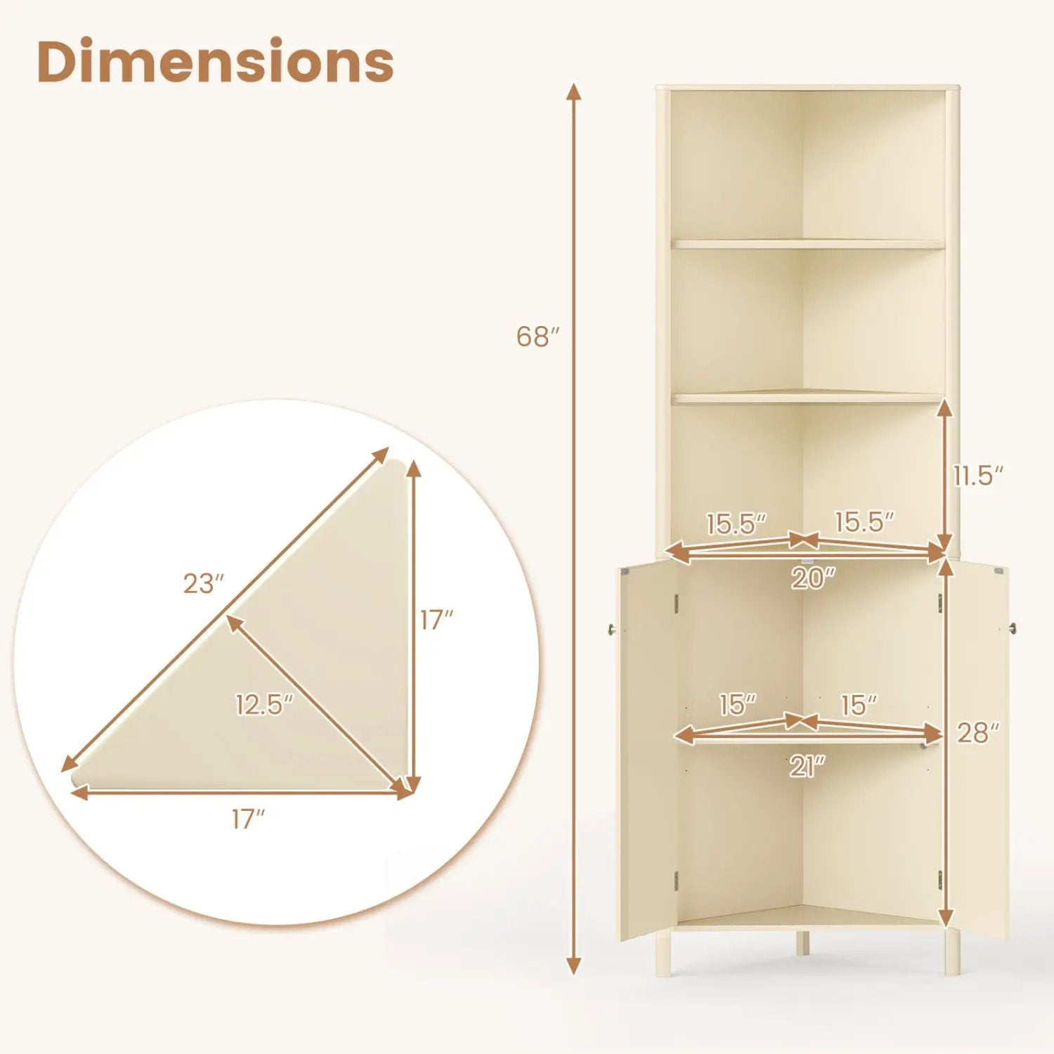 3-Piece Bathroom Cabinet Set with Fluted Doors Over Toilet Corner & Wall Cabinet by DirectDeals