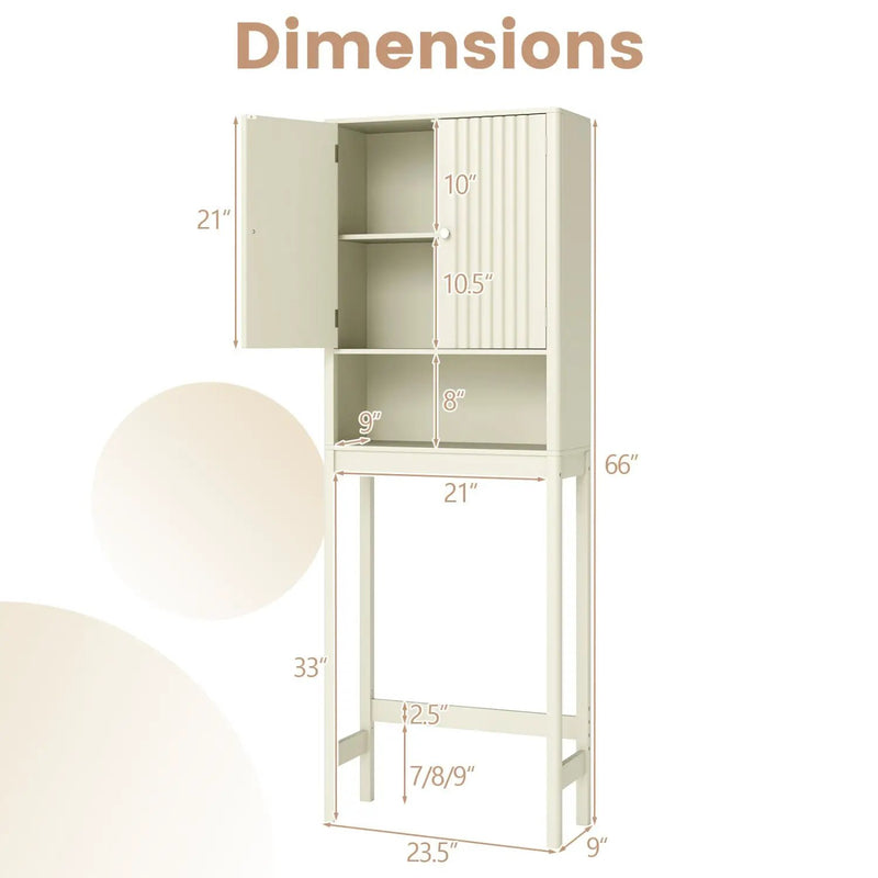 3-Piece Bathroom Cabinet Set with Fluted Doors Over Toilet Corner & Wall Cabinet by DirectDeals