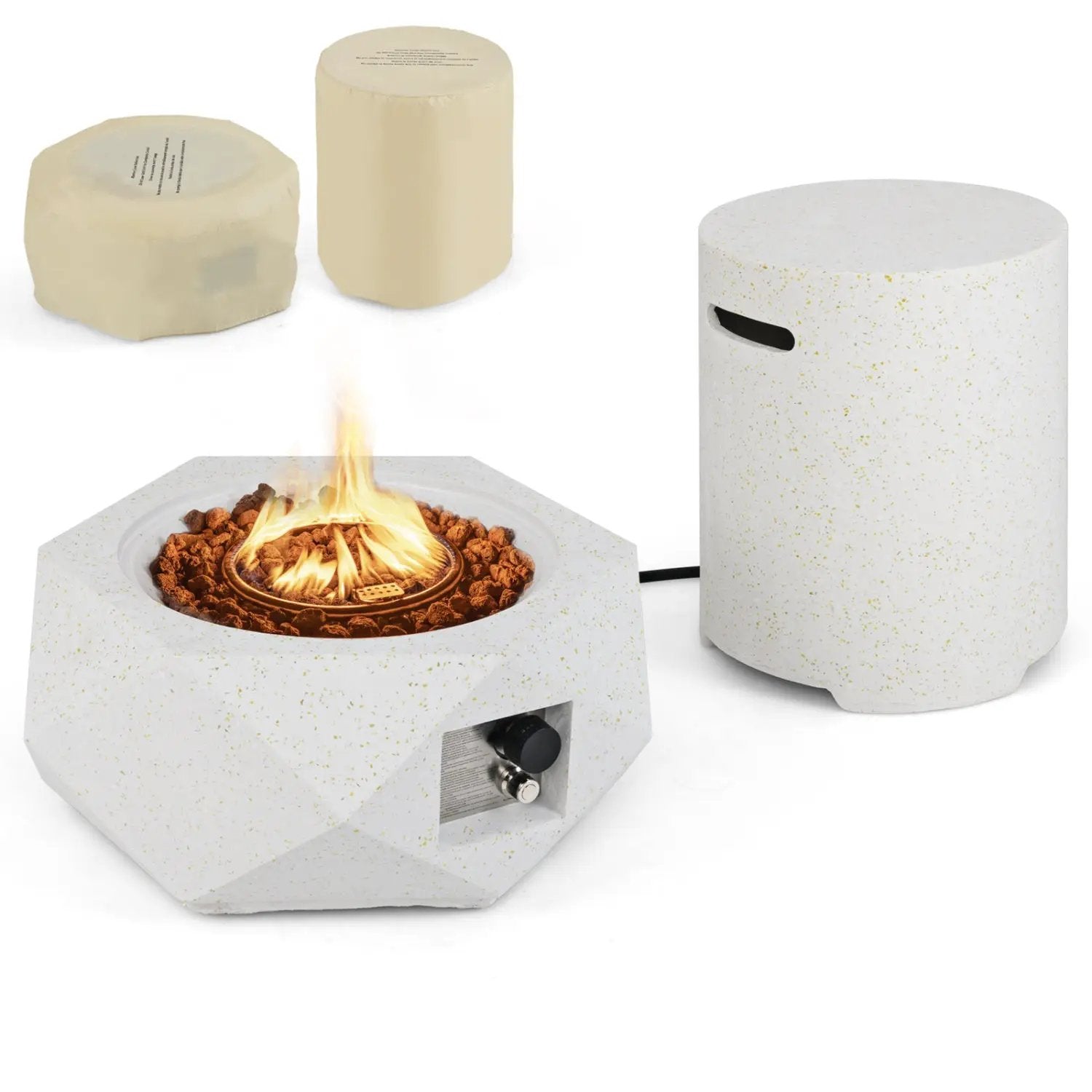 40 000 BTU Fire Pit Table Set with Stainless Steel Burner by DirectDeals