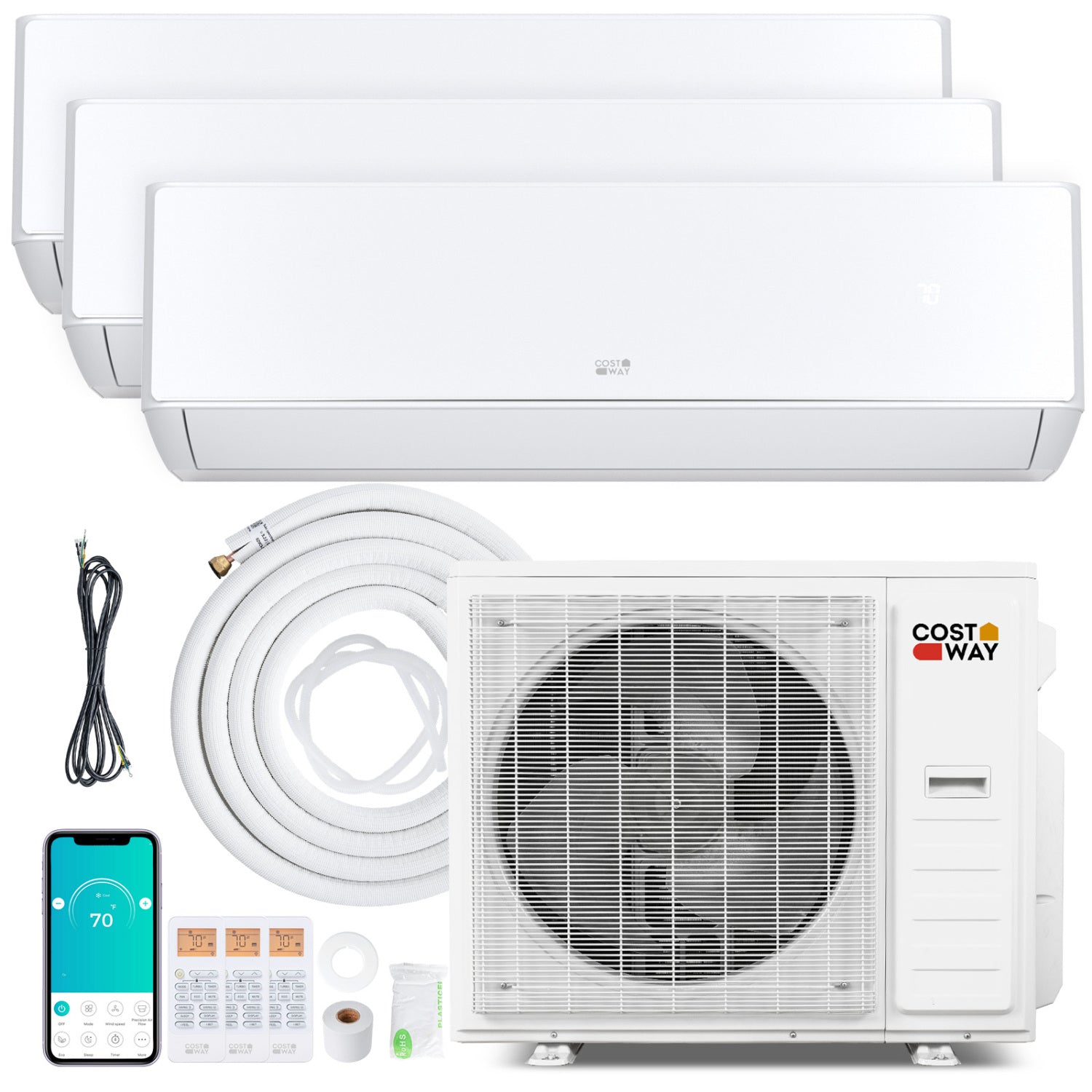 X-Pro 35000 BTU 3 Zone 22.5 SEER2 Mini Split AC with Heat Pump by DirectDeals