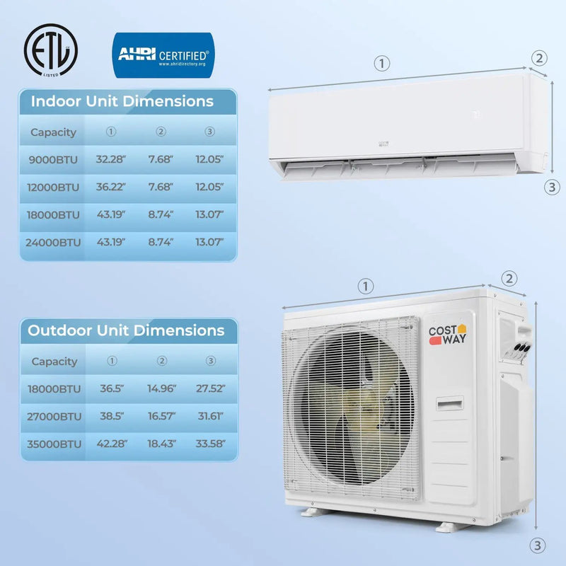 X-Pro 35000 BTU 4 Zone 22.5 SEER2 Mini Split AC with Heat Pump by DirectDeals