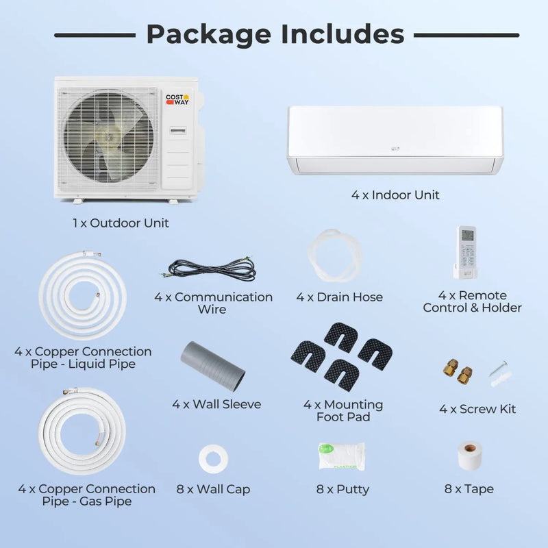 X-Pro 35000 BTU 4 Zone 22.5 SEER2 Mini Split AC with Heat Pump by DirectDeals